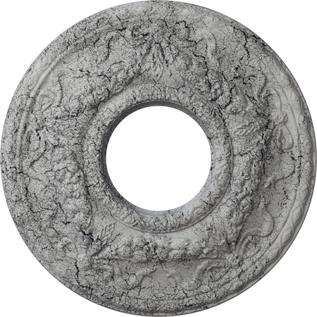 Ekena Millwork Hurley Medallion (Canopies up to 7 1/4"), 22 1/8"OD x 7 1/4"ID x 1 3/4"P, Ultra Pure White Crackle CM26HUUWC